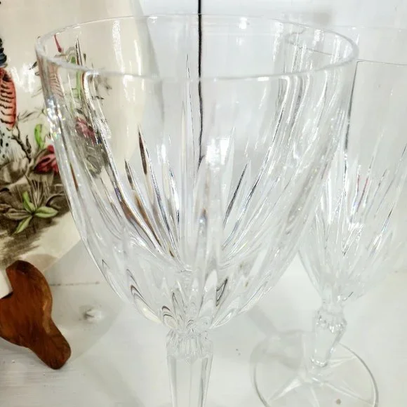 Pair Mikasa Icicles Water Goblet & Ice Tea Glass mixed set - Picture 4 of 8